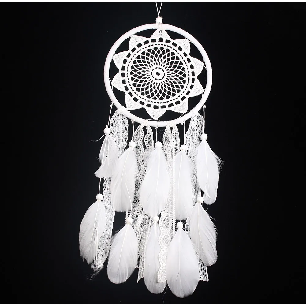Ornament Home Decor Lace Feather Car Hanging Bedroom Craft Dreamcatcher