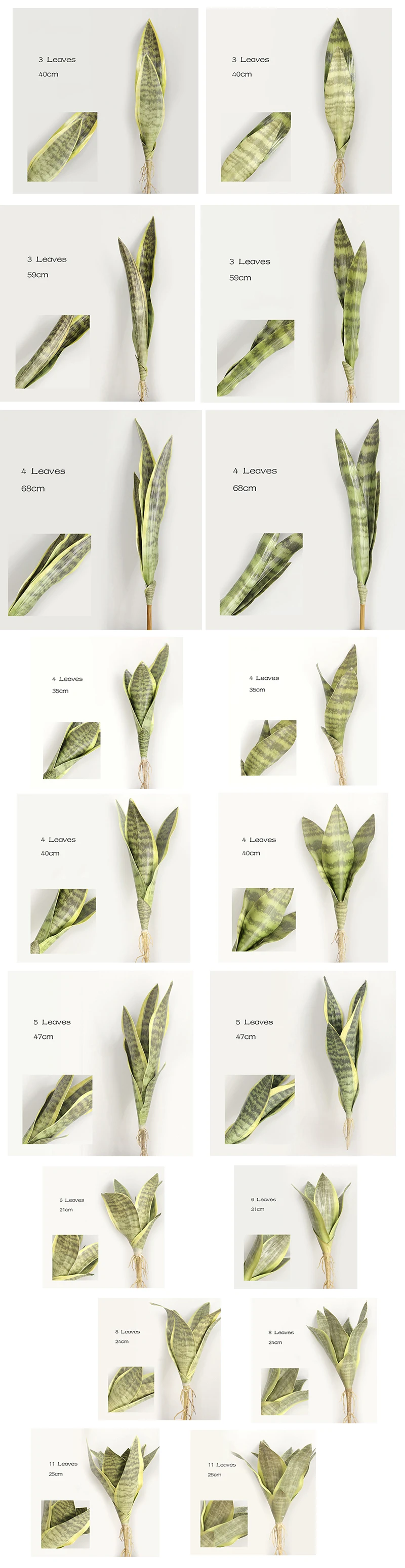 JAROWN Artificial Plants Sansevieria Branch Bonsai Decoration Fake Flower Plastic Tiger Piran Leaves Plants Home Garden Decors Office Decorative (81)