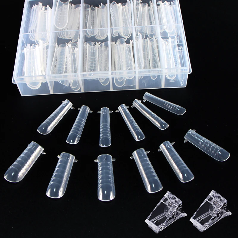 120/60 pçs formas duplas dicas de construção rápida gel molde do sistema de unhas dicas de cobertura completa formas de extensão do prego moldes superiores 1pc clipe forma de construção