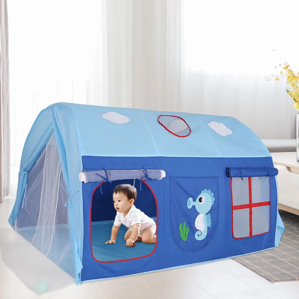 Foldable Kids House Bed Pop Up Starry Night Baby Sleeping Tent Indoor Activity 