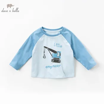 

DBX12769-1 dave bella baby boys print tees pullover children long sleeve t-shirt infant toddler spring tops kids cotton tees