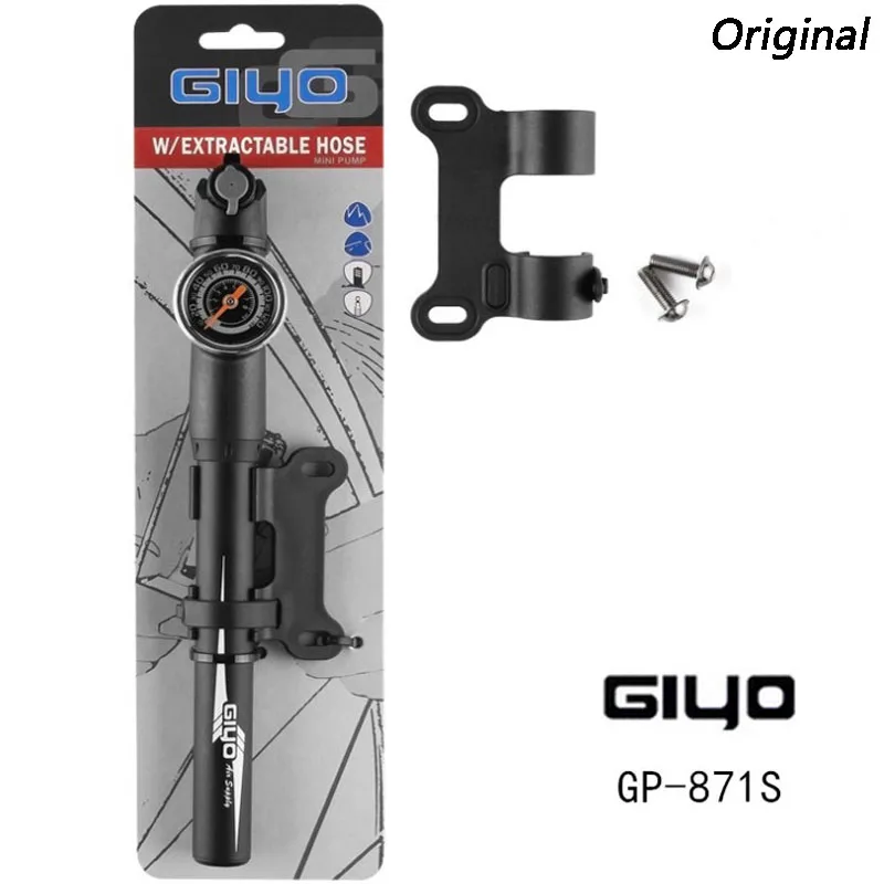 Оригинальный портативный ручной велосипедный насос GIYO GP 871S MTB манометр шланг