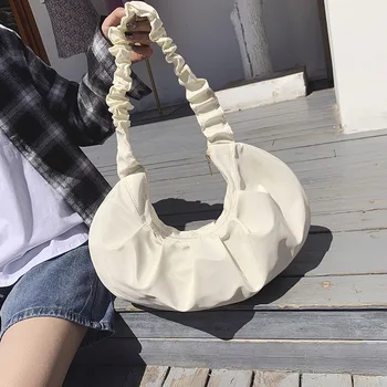 

European and American niche design retro soft fold armpit bag 2020 summer new fashion crescent shoulder bag