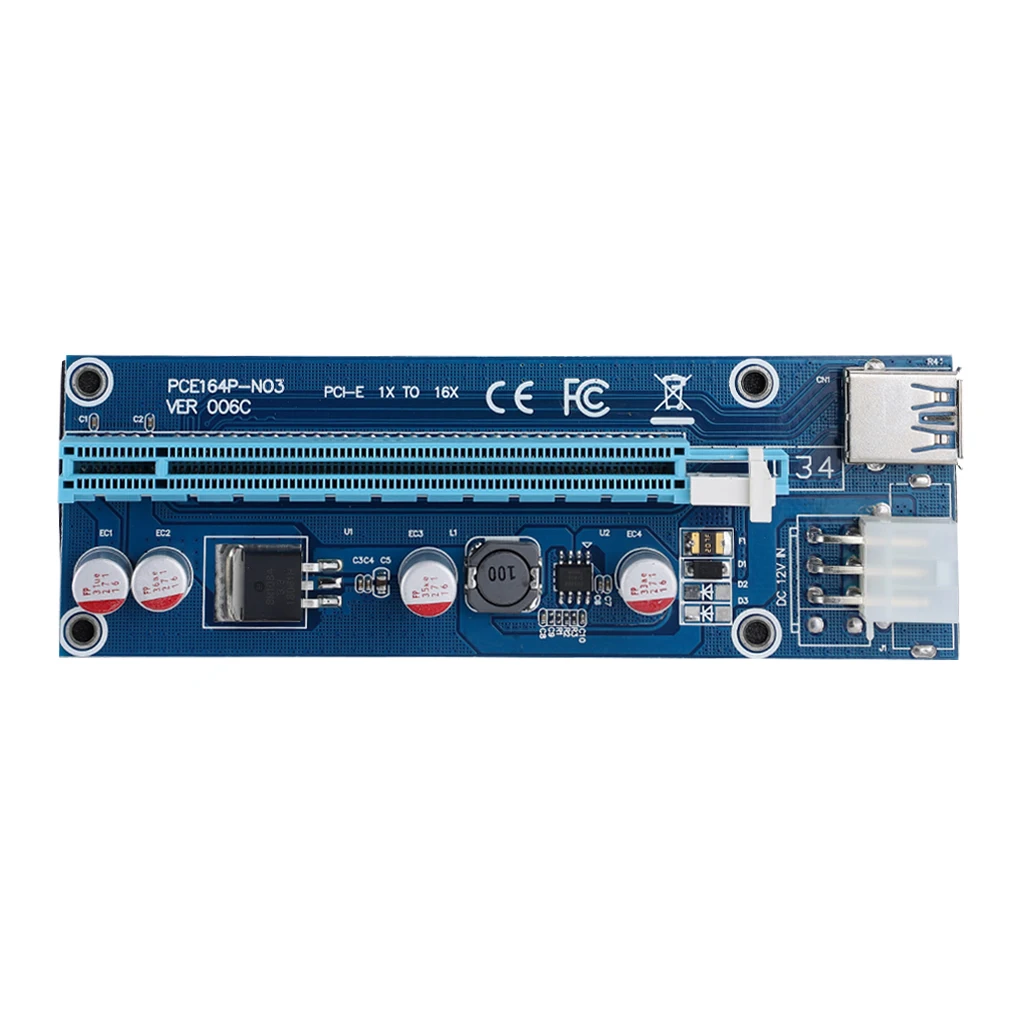 1pcs  PCI-E Riser Card 30CM 60CM 100CM USB 3.0 Cable PCI Express 1X to 16X Extender PCIe Adapter for GPU Miner Mining Blue