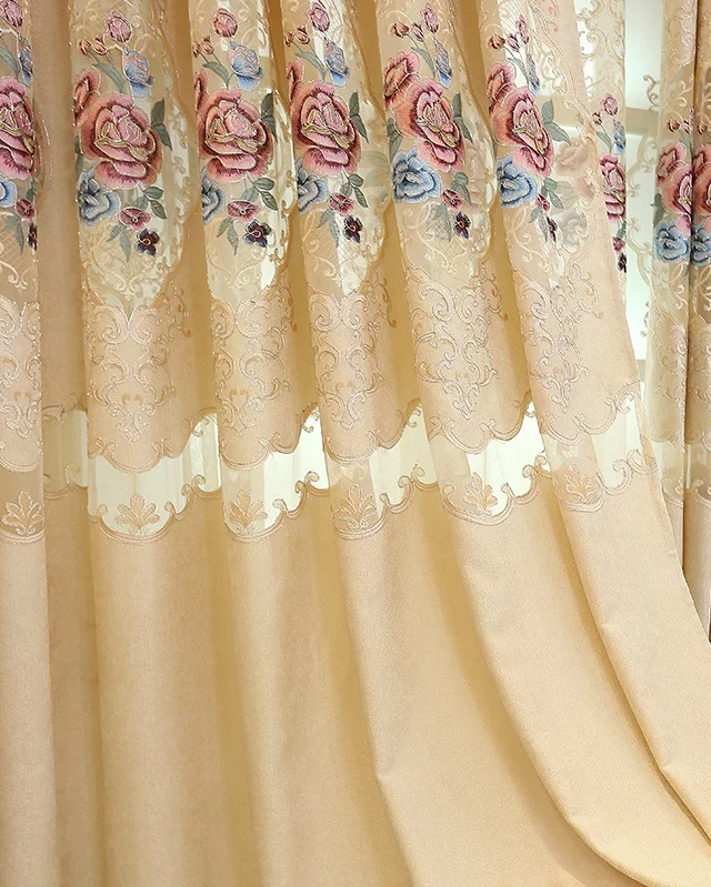 beige curtains Новые шторы в европейском стиле для окна, шторы стиль s для гостиной, кровать, элегантные шторы, европейские шторы, полиэстер, бежевый - Цвет: beige curtains