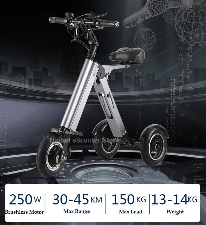 Daibot 10 Inch Electric Tricycle Scooter Three Wheels Electric Scooters Foldable Kick Scooter Electric 36V 250W Range 45KM (14)