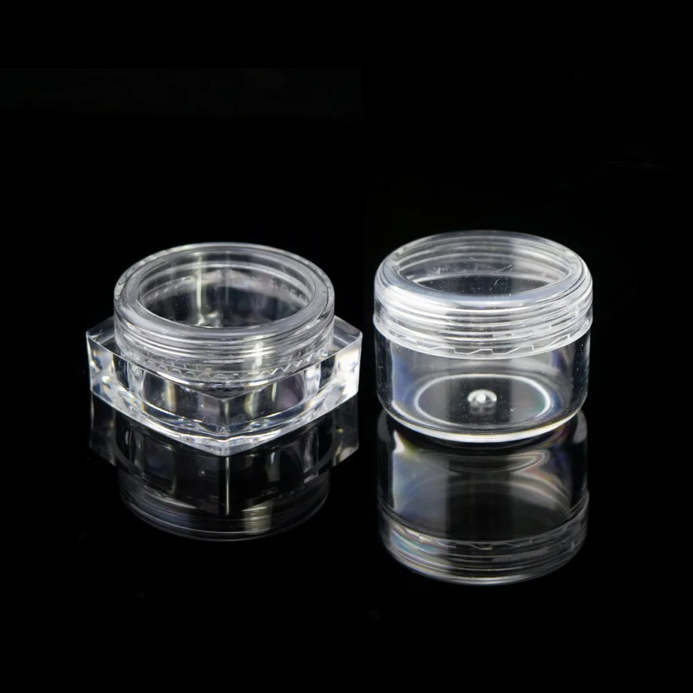 50pcs Empty 5ml Clear Plastic Cosmetic Pot Jars for Nail Art Decorations Glitter Eyeshadow Makeup Face Cream Lip Balm Containers mirror sparkly english letters glitter sequins flakes resin uv epoxy mold fillings nail art 3d slices art decorations tips