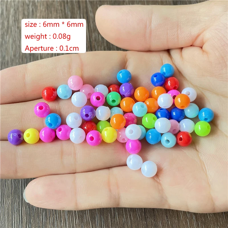 Ju Yuan 6mm/8mm mixed batch of colorful round perforated beads for jewelry  making DIY handmade bracelet necklace accessories