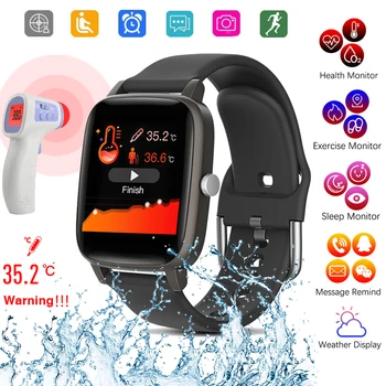 

Smart Watch Heart Rate Monitor 1.4" Fitness Watch Temperature Monitor Fitness Tracker Monitor Calorie Counter IP67 Waterproof