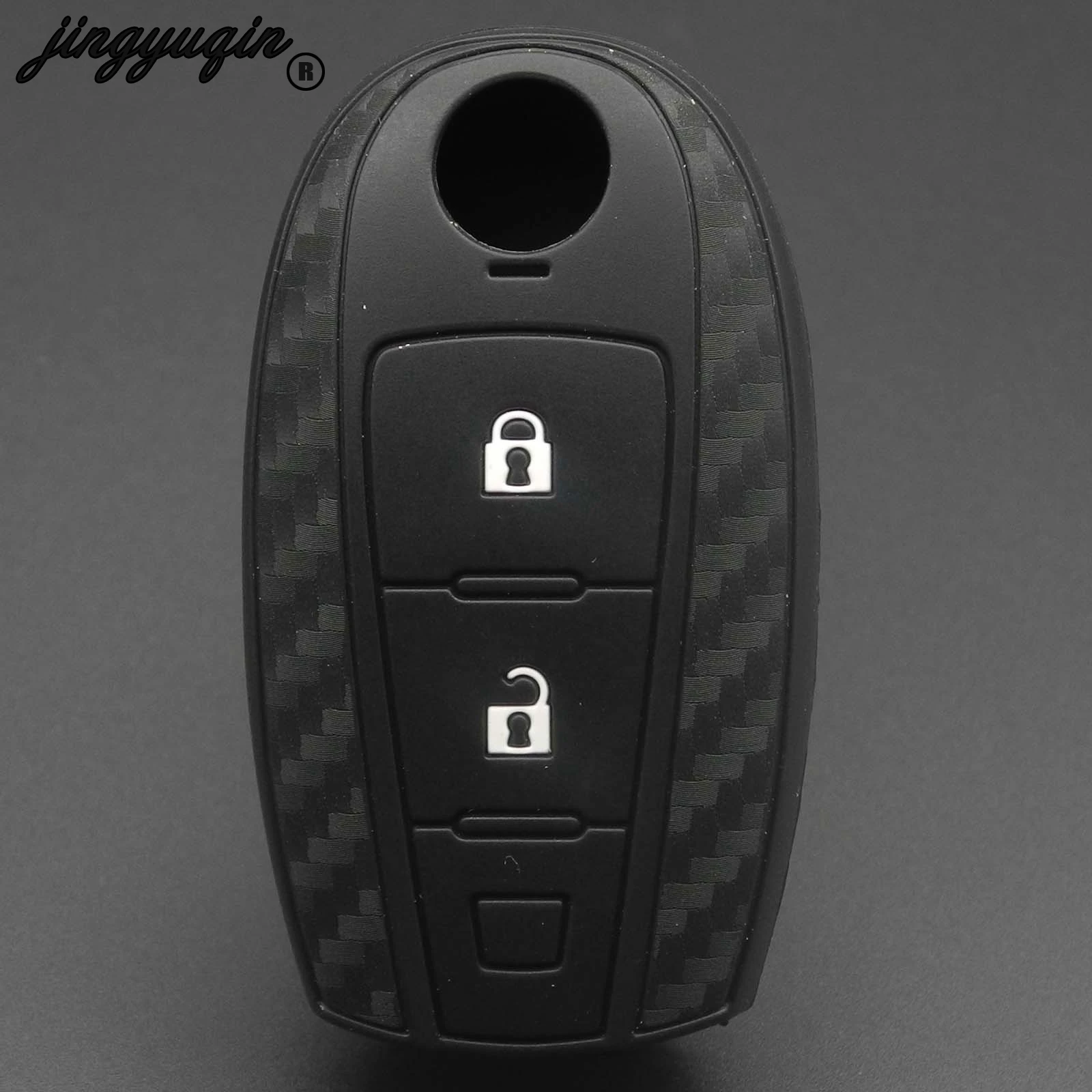 jingyuqin Carbon Fiber Silicone Car Remote Key Case Fob Cover For Suzuki Vitara Swift Ignis Kizashi SX4 Baleno Ertiga 2Buttons | Автомобили