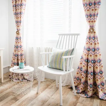 

Nordic Curtain for Living Room Dining Room Bedroom Modern European Simple Polyester Cotton Printed Curtains Custom