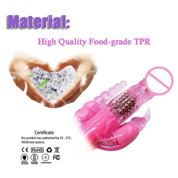 Rabbit Vibrator Bunny Triple Pleasure G Spot Clitoris Stimulator Anal Plug Rotation Sex Toys for Woman Clitoral Dildo Vibrator 3