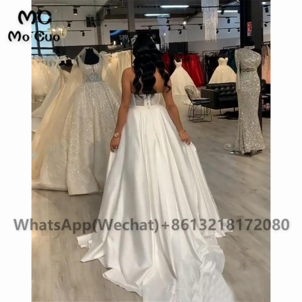 Lace Stain Women Wedding Jumpsuit with Removable Skirt 2020 Strapless Abiye Bride Wedding Gowns with Pant Suit Deane Lita (4)