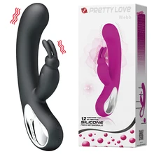 PRETTY LOVE Rabbit Vibrator G Spot Vibrator Dildo Silicone Waterproof Vagina Clitoris Stimulator Sex Toys For Women Sex Products