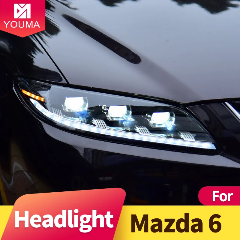 Headlight Assembly for Mazda 6 2002 2008 Mazda6 Full LED light source LED DRL LED sequential