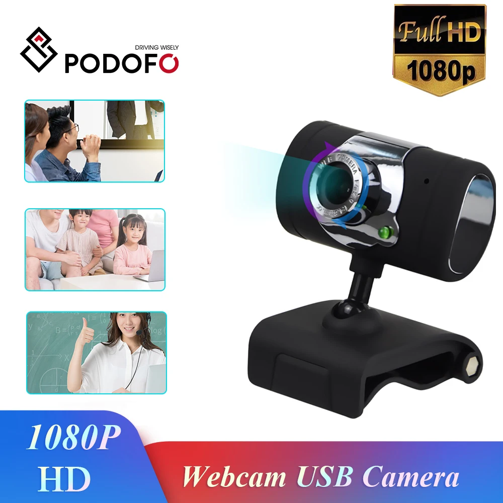 podofo Home Security IP Camera Two Way Audio Mini Night Vision 1080P Computer HD Webcam USB | Безопасность и защита