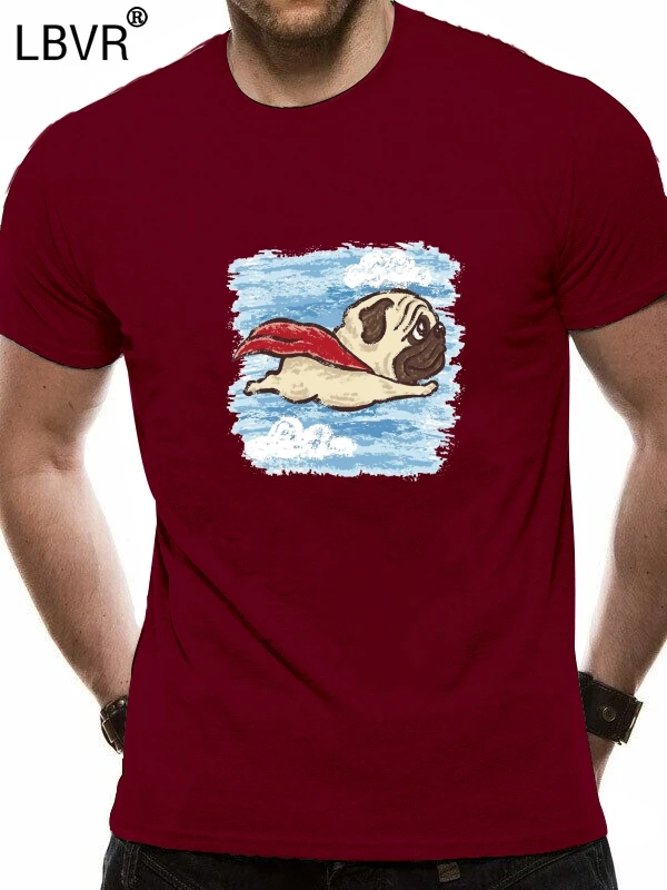 Flying Pug Terrier Dog Youth футболки Пудель хорошего качества летние топы рубашки с круглым
