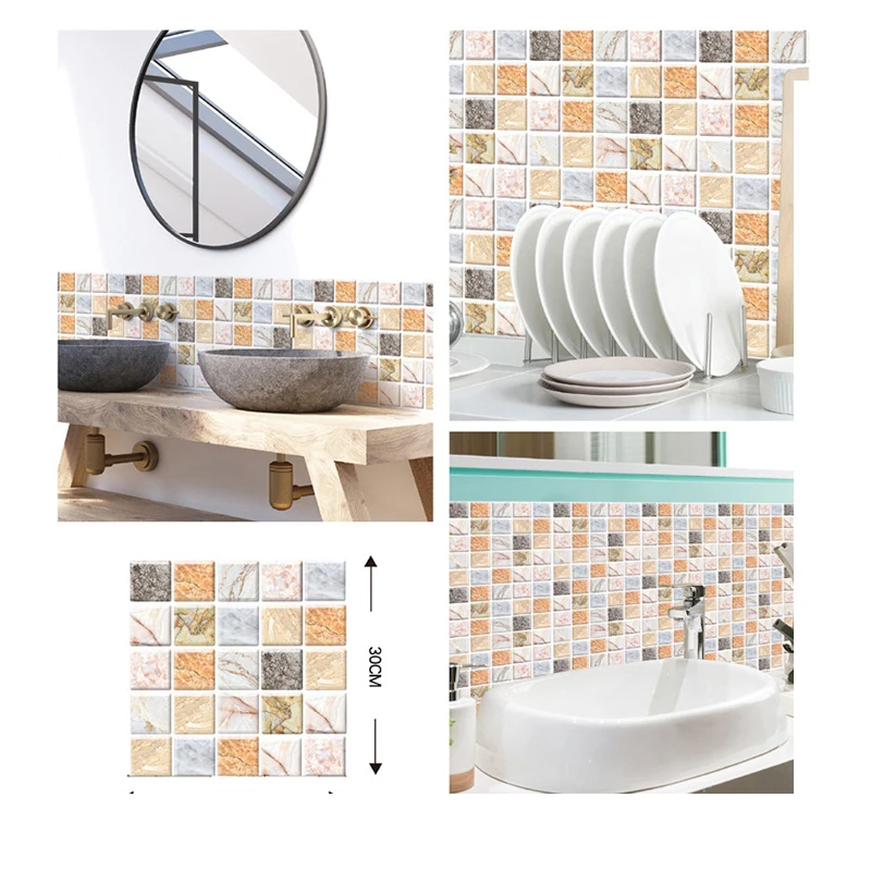 Self-Adhesive 3D Brick Wallpaper DIY Waterproof Foam Sticker Kids Pvc Bathroom Room Kitchen Roof Ceiling Background Wall Decals | Дом и сад