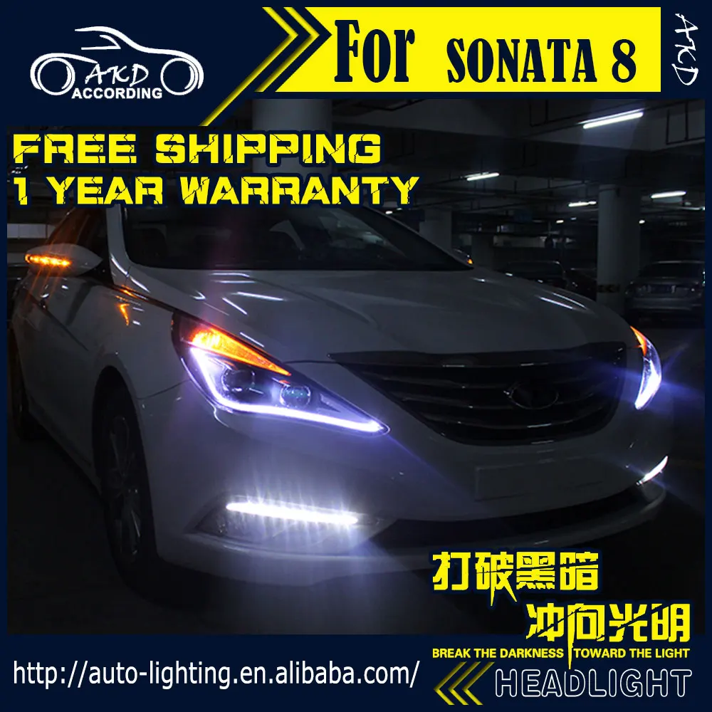 Фара AKD для стайлинга автомобилей фары Hyundai Sonata 2011-2015 светодиодсветодиодный H7 D2H Hid
