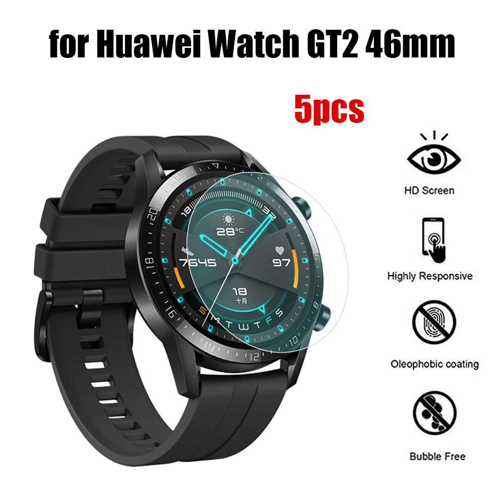 Закаленное стекло для Huawei Watch GT2 5 шт. ультратонкая Защитная пленка экрана 46 мм без