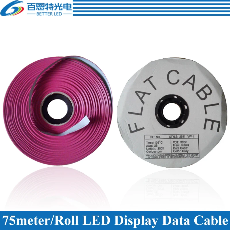 16Pin плоский кабель Луженая медная 75 Meters/Set LED для экрана/дисплея|screen hinge|cable vga 10