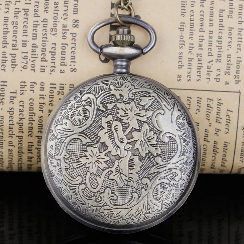 Vintage Quartz Pocket Watch Analog Pendant Necklace Men Women Kid Watches Chain Gift CF1034