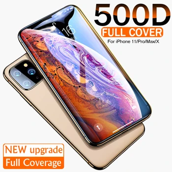 

500D Curved Edge Protective Glass on The For iPhone 7 8 6 6s Plus Tempered Screen Protector For iPhone 11 Pro X XR XS Max Glass