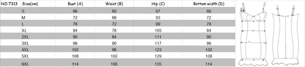 7313 size chart