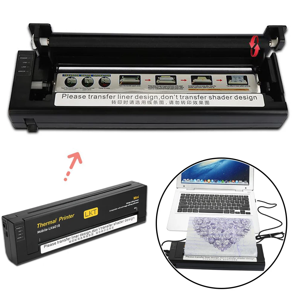 USB мини тату термальный принтер машина Профессиональный копировальный аппарат