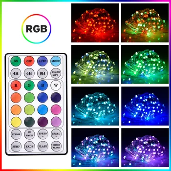 

Christmas Smart remote control RGB marquee string 100L 10M USB power supply with infrared remote control 12 functions 16 colors