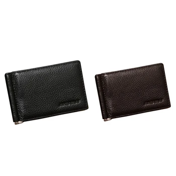 

JINBAOLAI Men Real Wallet With Money Clip Bifold Black Quality Guarantee Soft Leather Wallet Male Practical