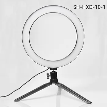 

Photography LED Selfie Ring Light 26CM Dimmable Camera Phone Ring Lamp 10 inch With Table Tripods For Makeup Video Live Studio
