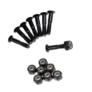 

8Pcs 31mm Medium Carbon Steel Bridge Nail Skateboard Cross Half Replacement Skateboard Hardware Screw Set Longboard Screws Nuts