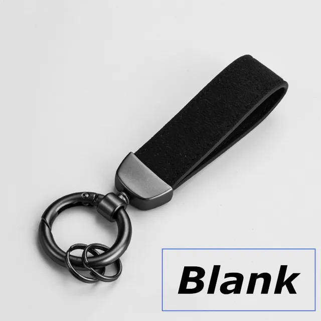 QOONG High Grade Gift Fleece Suede Leather Car Key Chain Creative Genuine Leather Men Keychain Metal Keyring Laser Customization Blank