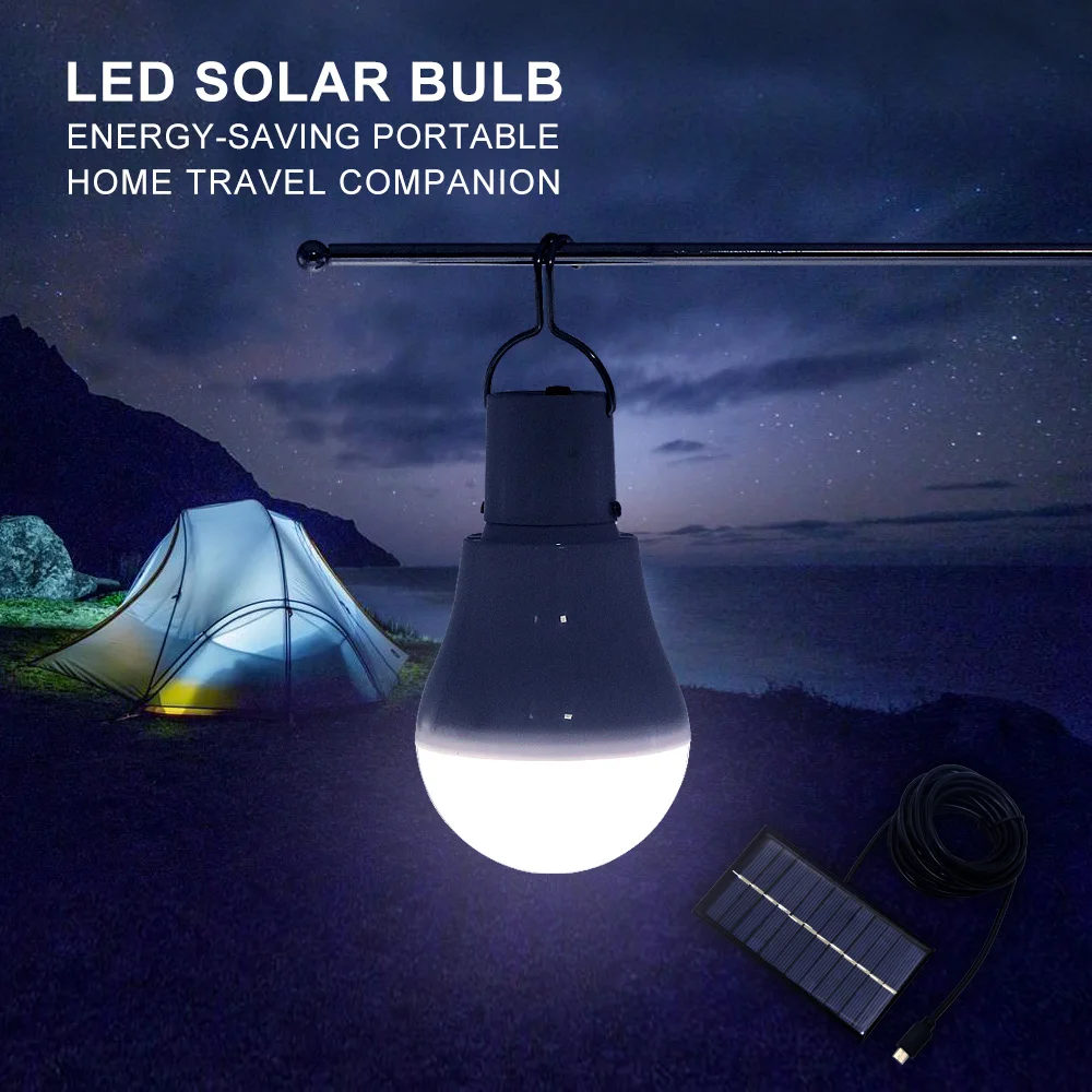 Portable Solar Powered LED Bulb 150LM Energy Saving Light For Outdoor Camping Hiking Fishing Tent Emergency Lighting solar led street light