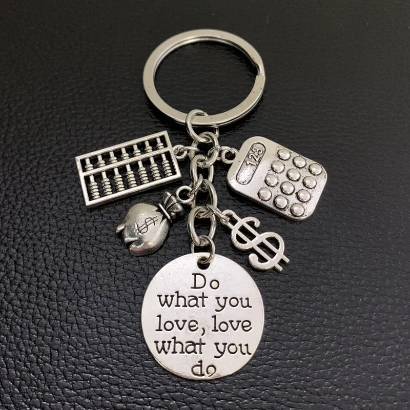 

1pc Antique Silver "Do What You Love,love what You Do" Accountant Keychain Bookkeeper Key Ring Key Chains Jewelry