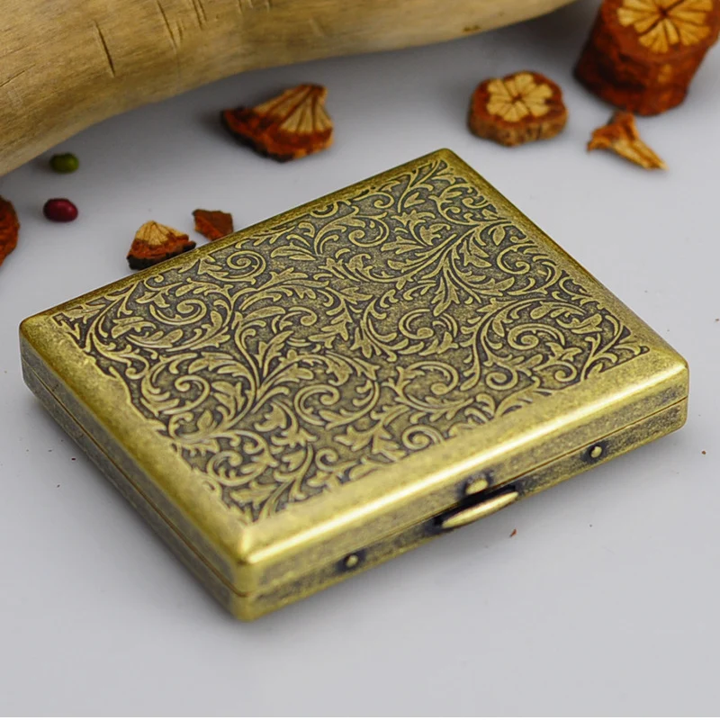 Luxury Vintage Carved Cigarette Container Pocket  Cigarettes Tobacco Box  Holder - Cigarette Accessories - Aliexpress