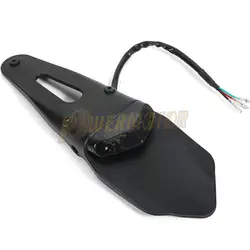 LED Rear Fender Taillight and License Plate Lamp for Dirt Bikes and Off-Road Adventures (Black)