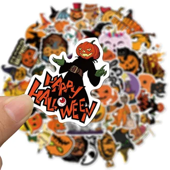 

50PCS New Halloween Sticker Horror Funny Pumpkin Lantern Sticker DIY Motorcycle Laptop Skateboard PS4 Guitar Helmet Sticker
