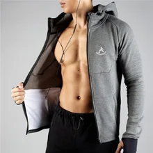 Фитнес-партнеры, Спортивный Повседневный Кардиган с капюшоном, топы, большой размер, матовая и Толстая Толстовка с капюшоном, Мужская бархатная куртка