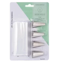 Растяжимый набор мешков для украшения выпечки 5 штук печенья средней длины из нержавеющей стали установленный набор цветов