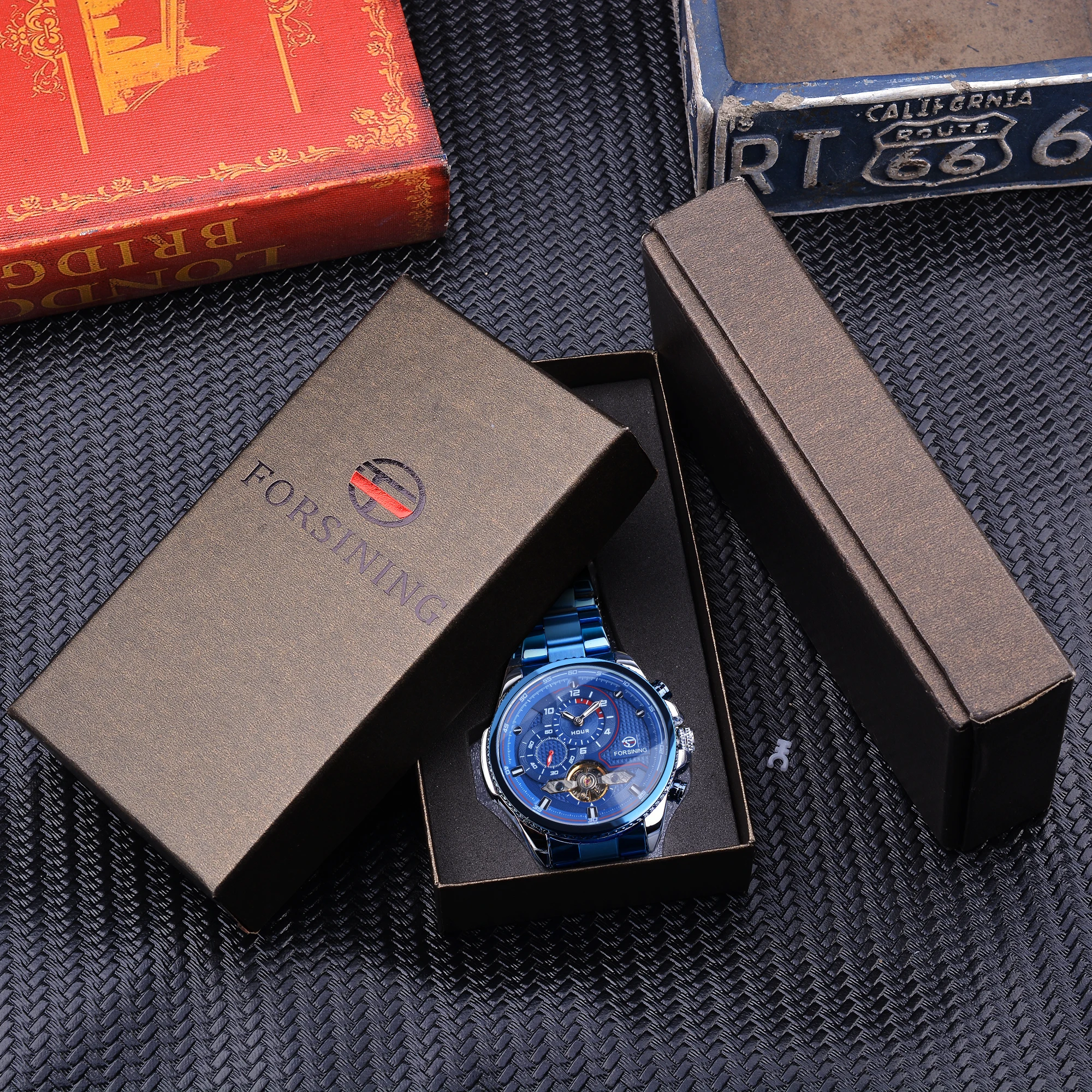 Forsining Orologio meccanico automatico da uomo Tourbillon Orologi da polso da uomo Orologi impermeabili Orologio da polso di lusso blu Relojes Hombre_voghion.com