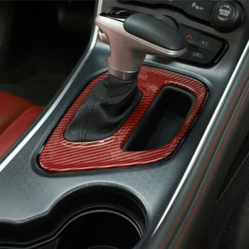

Carbon Fiber Style Gear Shift Panel Cover Trim Decor For Dodge Challenger 15-20