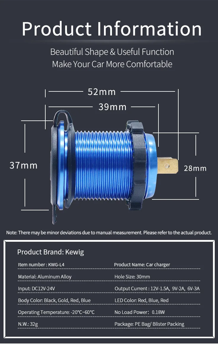 QC3.0 автомобильный мотоцикл Usb Автомобильное зарядное устройство измеритель напряжения вольтметр быстрое зарядное устройство для смартфонов мобильный телефон автомобильная зарядка