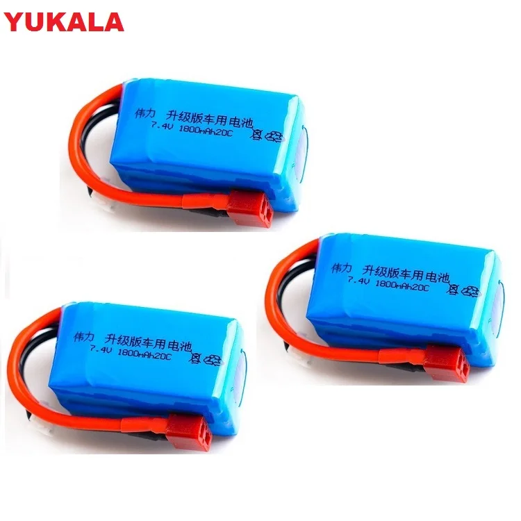 YUKALA 7 4 В 1800 мАч 2S 20C Lipo обновления Батарея Max 40C для Wltoys A959 b A969 A979 K929 B RC автомобилей запчасти V мА ч|Детали и