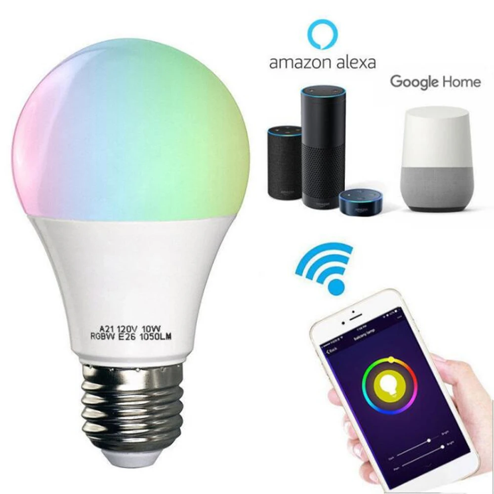 Умная Лампа B22/E27 Wi Fi приложение для умного дома поддержка Alexa Google IFTTT умный динамик