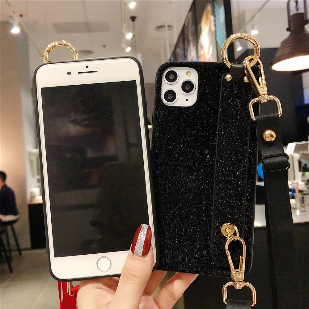 Для iPhone 11 Pro Max XR Xs 6 7 8 Plus, модный тканевый ремешок через плечо, чехол-подставка для iPhone 11 X, зимний тканевый чехол