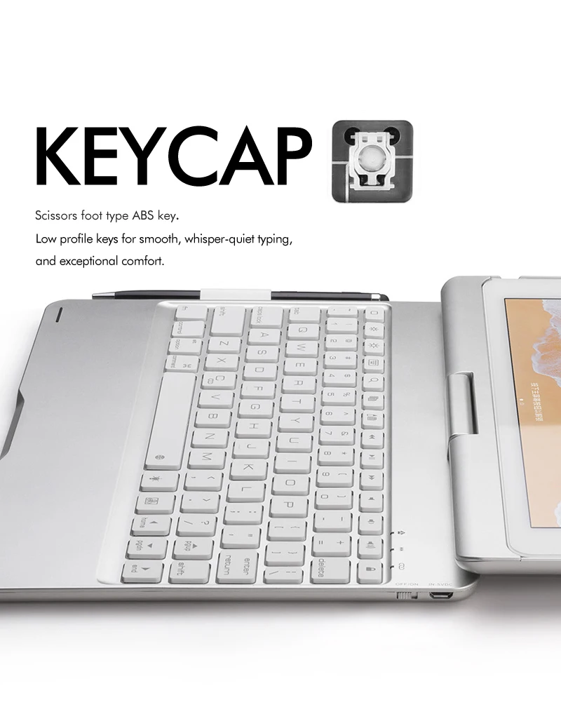 witsp@d Rotation 360 4.0 bluetooh wireless plastic keyboard hard case Cove for New iPad/iPad pro 9/7 /Air 2/ Air 1
