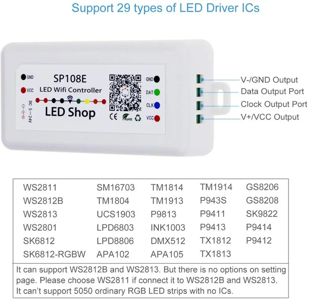 Волшебный контроллер SP105E Bluetooth 4 0 Φ 2048 пикселей для WS2811 2812 2801 6803 IC Светодиодная