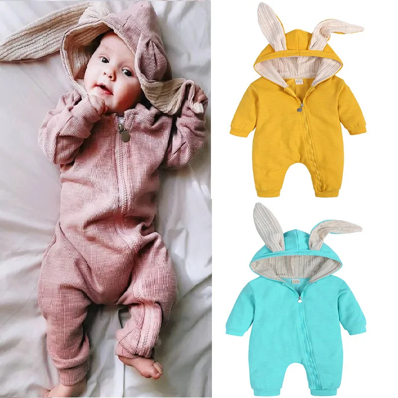 Infant Baby Boys Girls Rabbit Bunny Ear Costume Bodysuit Romper Jumpsuit Outfits 